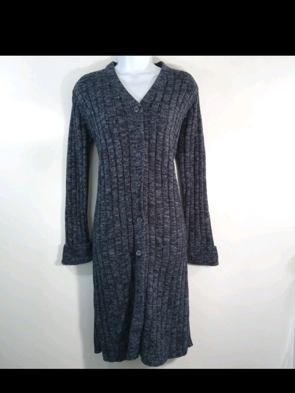Sonoma Jean Co Open Front Cardigan Small Womens Large Knit Long Sleeve Blue